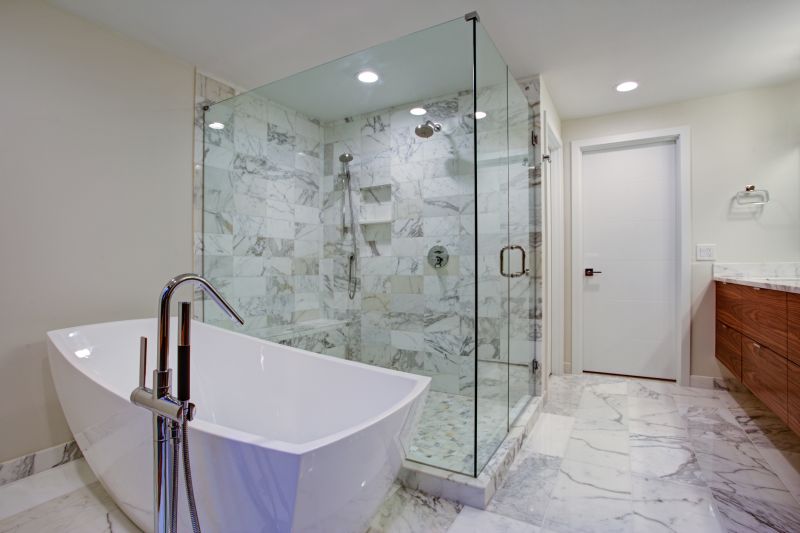 Elegant Shower with Marble Accents